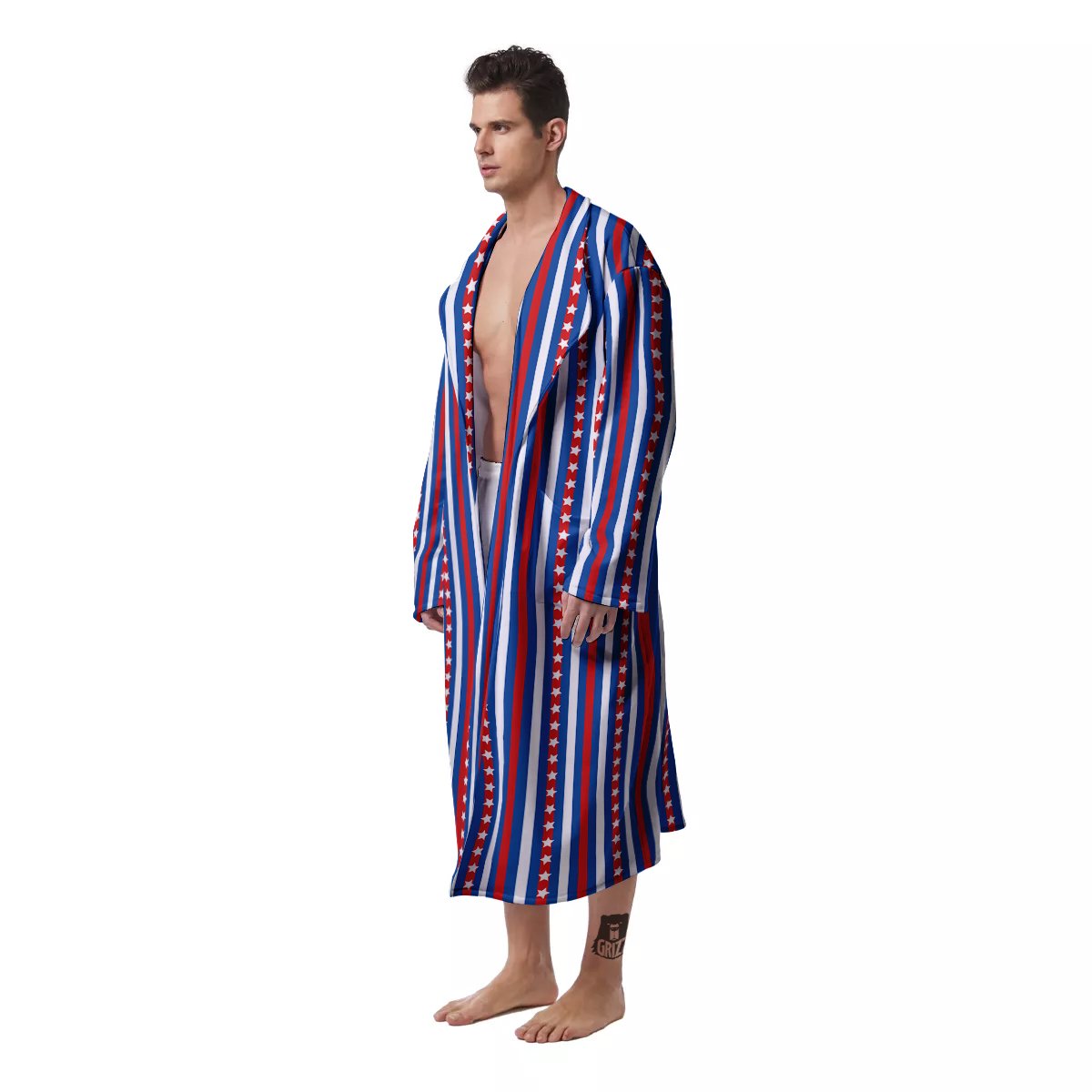 Independence Day USA Print Pattern Men's Robe-grizzshop