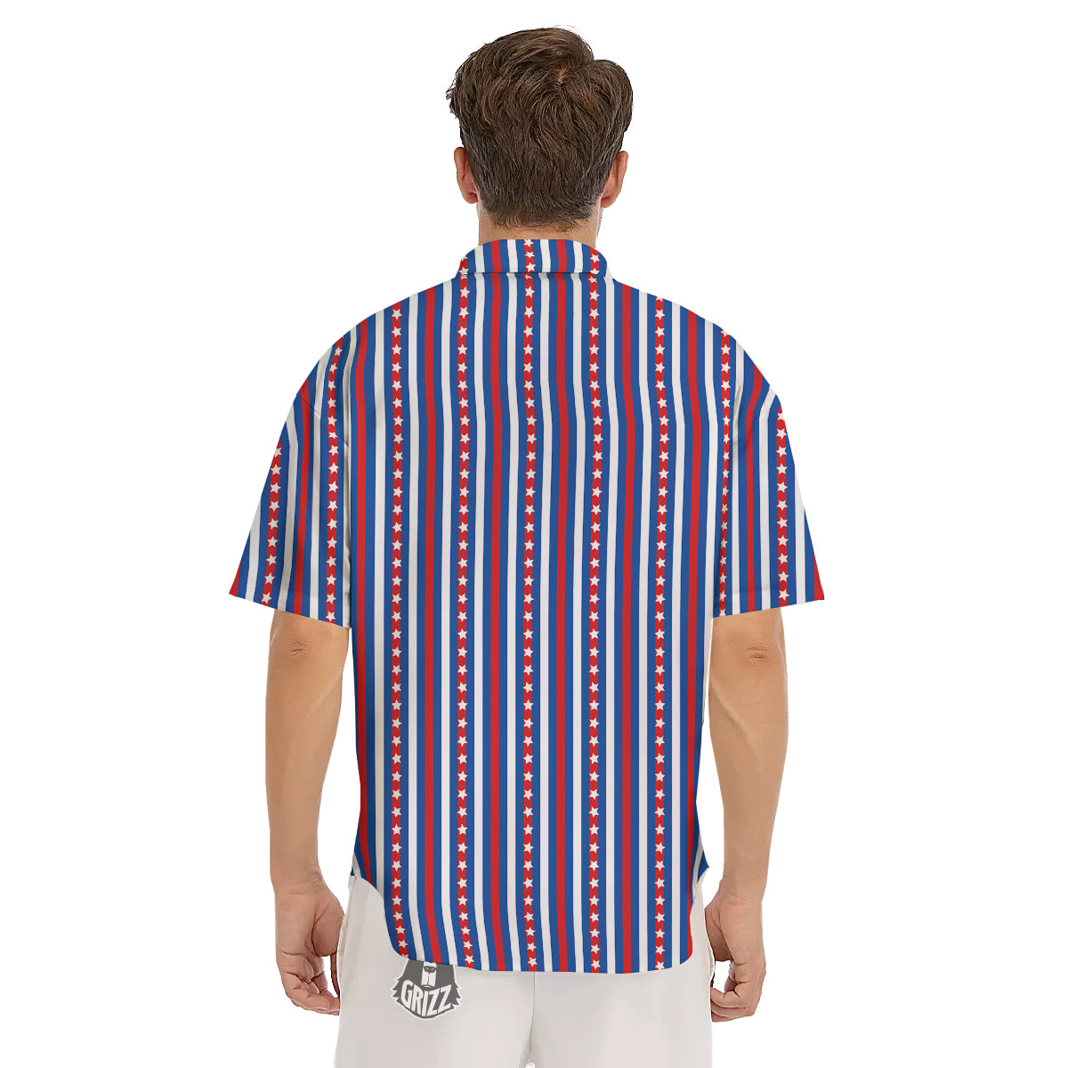 Independence Day USA Print Pattern Men's Short Sleeve Shirts-grizzshop