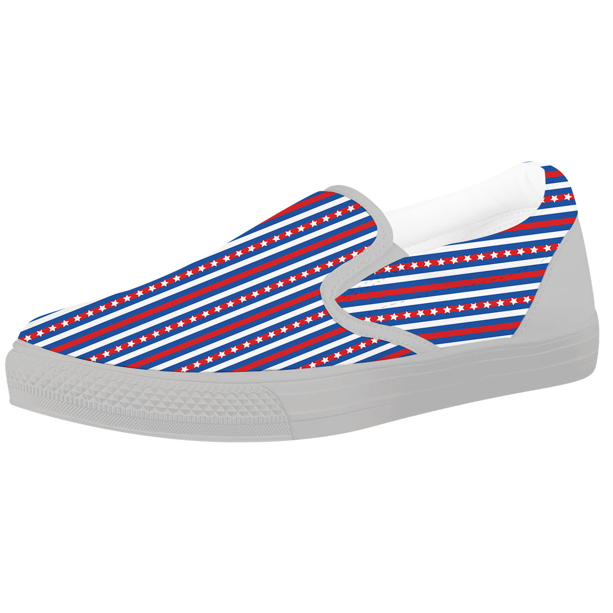 Independence Day USA Print Pattern White Slip On Shoes-grizzshop