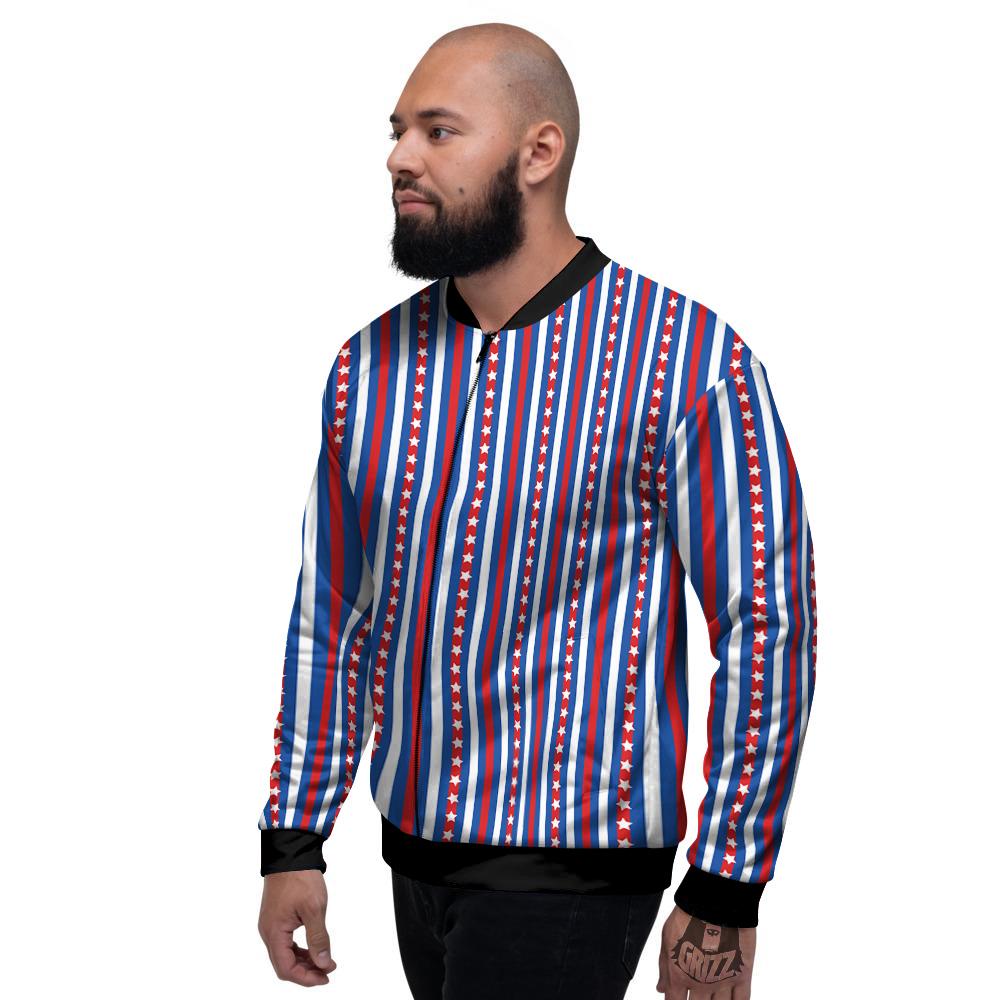 Independence Day USA Print Pattern Men's Bomber Jacket-grizzshop