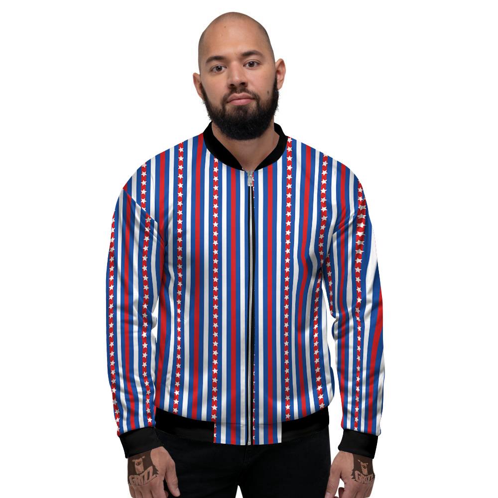 Independence Day USA Print Pattern Men's Bomber Jacket-grizzshop