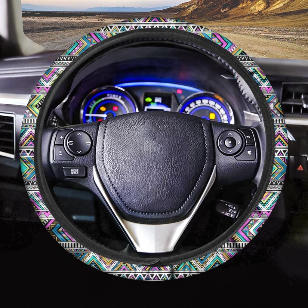 Indian Aztec Steering Wheel Cover-grizzshop