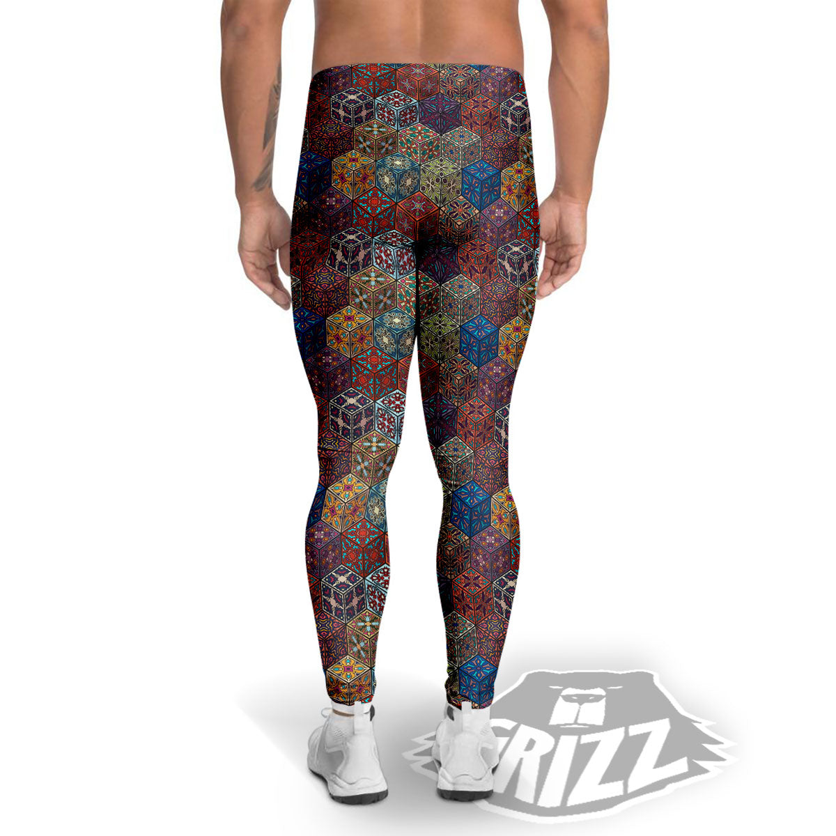 Indian Box Bohemian Print Pattern Men's Leggings-grizzshop