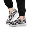 Indian Elephant Black Grey And White Print Pattern White Athletic Shoes-grizzshop