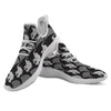 Indian Elephant Black Grey And White Print Pattern White Athletic Shoes-grizzshop