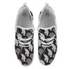 Indian Elephant Black Grey And White Print Pattern White Athletic Shoes-grizzshop