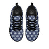 Indian Elephant Blue And White Print Pattern Black Sneaker-grizzshop