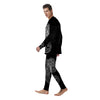 Indian Elephant White And Black Print Men's Pajamas-grizzshop