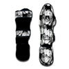 Indian Elephant White And Black Print Pattern Muay Thai Shin Guards-grizzshop