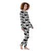 Indian Elephant White And Black Print Pattern Women's Pajamas-grizzshop