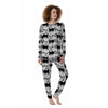 Indian Elephant White And Black Print Pattern Women's Pajamas-grizzshop