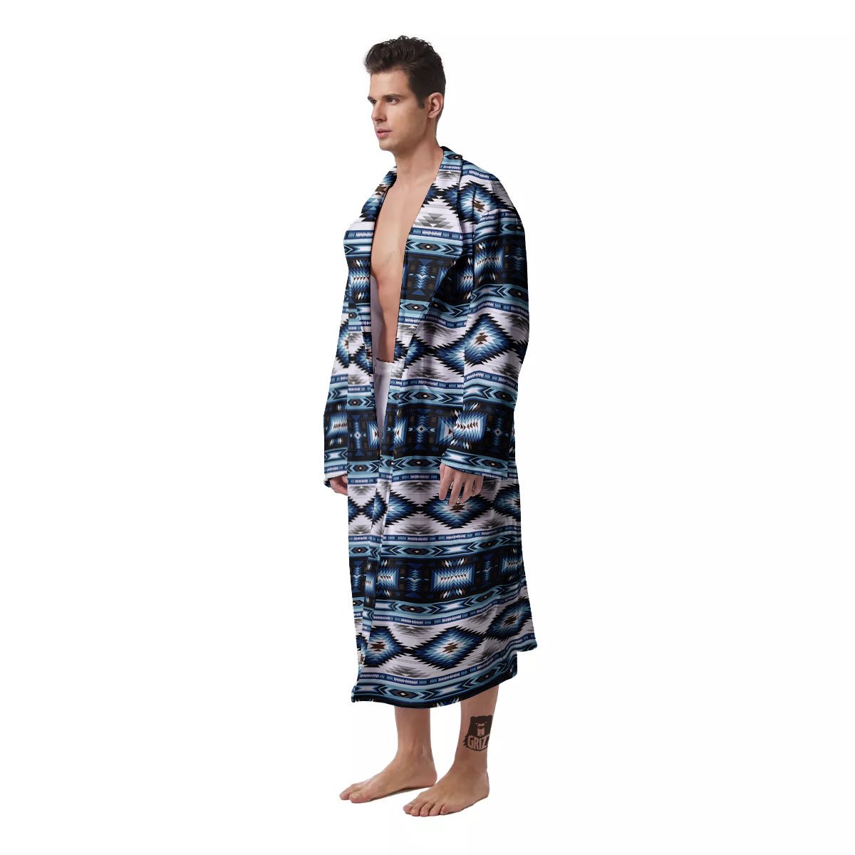 Indian Native American Print Pattern Men's Robe-grizzshop