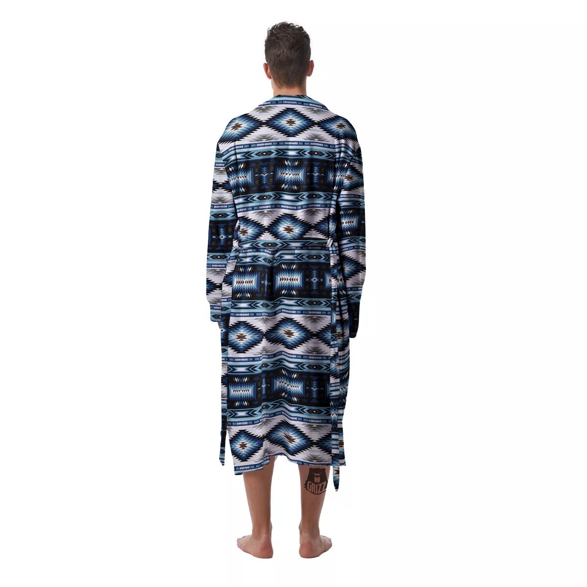Indian Native American Print Pattern Men's Robe-grizzshop