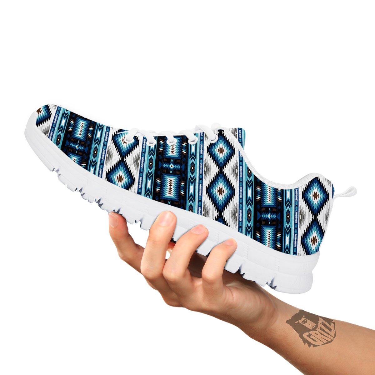 Indian Native American Print Pattern White Sneaker-grizzshop