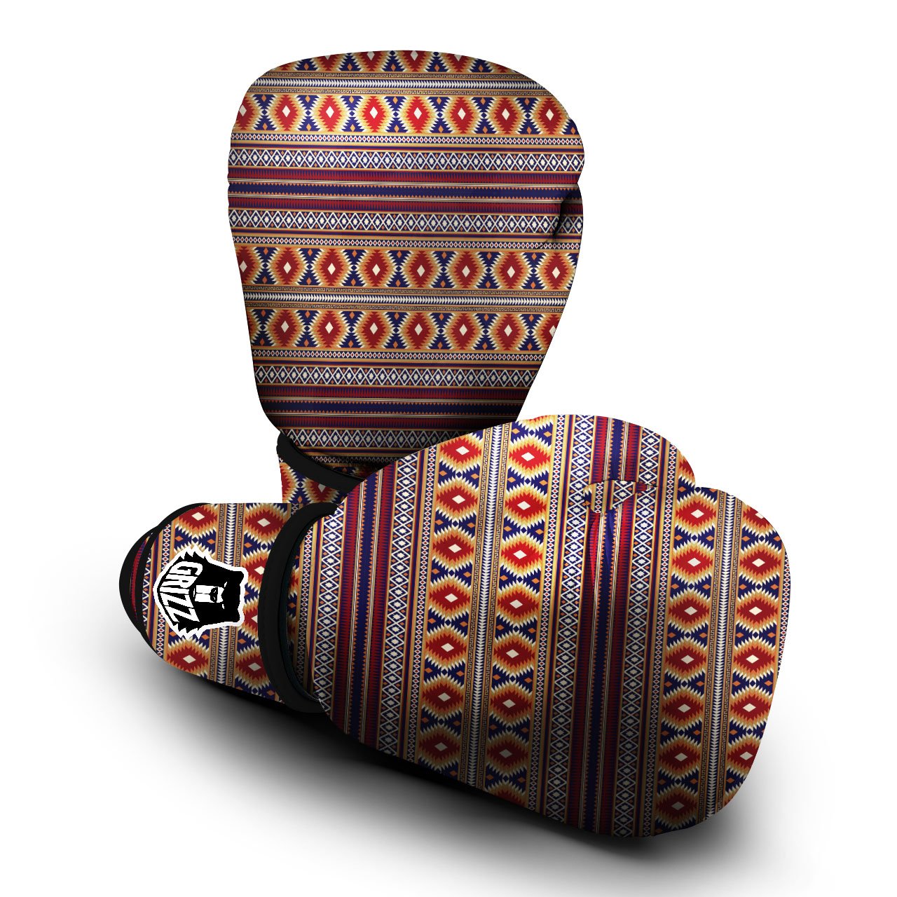 Indian Native Tribal Print Pattern Boxing Gloves-grizzshop
