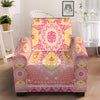 Indian Paisley Bandana Pink Print Armchair Slipcover-grizzshop