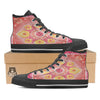 Indian Paisley Bandana Pink Print Black High Top Shoes-grizzshop