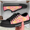 Indian Paisley Bandana Pink Print Black Low Top Shoes-grizzshop