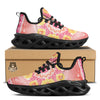 Indian Paisley Bandana Pink Print Black Running Shoes-grizzshop