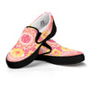 Indian Paisley Bandana Pink Print Black Slip On Shoes-grizzshop