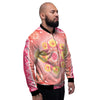 Indian Paisley Bandana Pink Print Men's Bomber Jacket-grizzshop