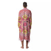 Indian Paisley Bandana Pink Print Men's Robe-grizzshop