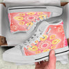 Indian Paisley Bandana Pink Print White High Top Shoes-grizzshop