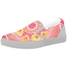 Indian Paisley Bandana Pink Print White Slip On Shoes-grizzshop