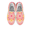 Indian Paisley Bandana Pink Print White Slip On Shoes-grizzshop