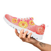 Indian Paisley Bandana Pink Print White Sneaker-grizzshop