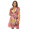 Indian Paisley Bandana Pink Print Women's Robe-grizzshop