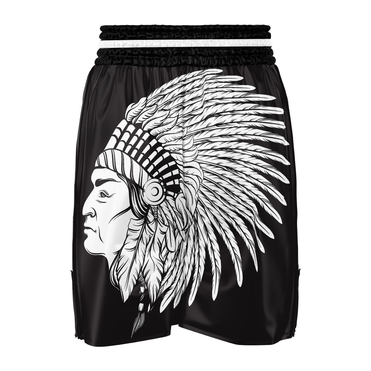 Indian Portrait Monochrome Native Print Boxing Shorts-grizzshop