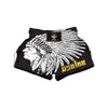 Indian Portrait Monochrome Native Print Muay Thai Boxing Shorts-grizzshop