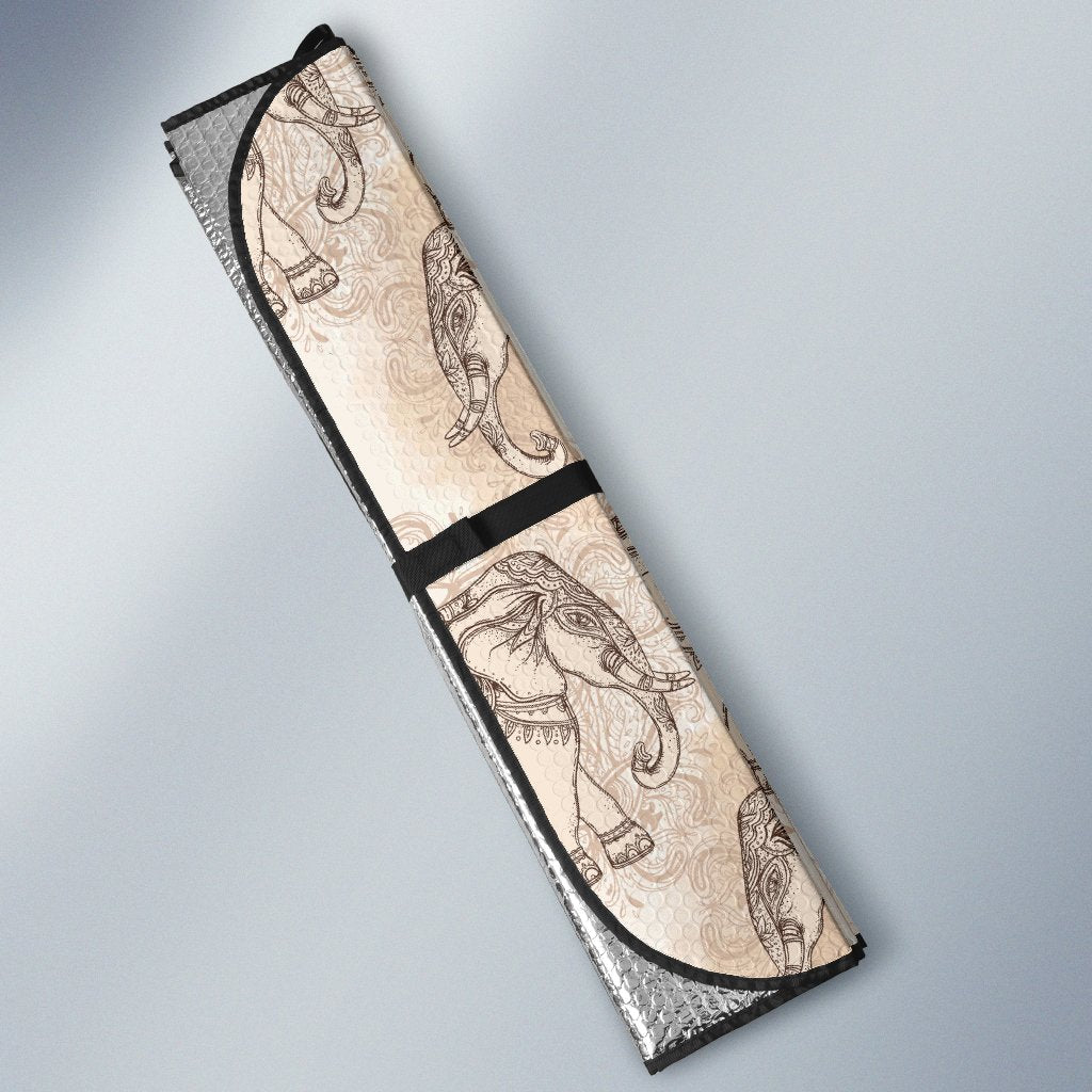 Indian Tribal Elephant Print Car Sun Shade-grizzshop