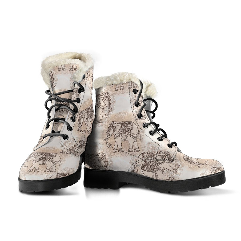 Indian Tribal Elephant Print Comfy Winter Boots-grizzshop