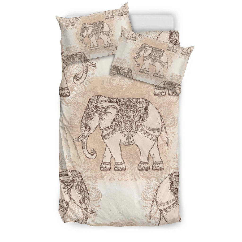 Indian Tribal Elephant Print Duvet Cover Bedding Set-grizzshop