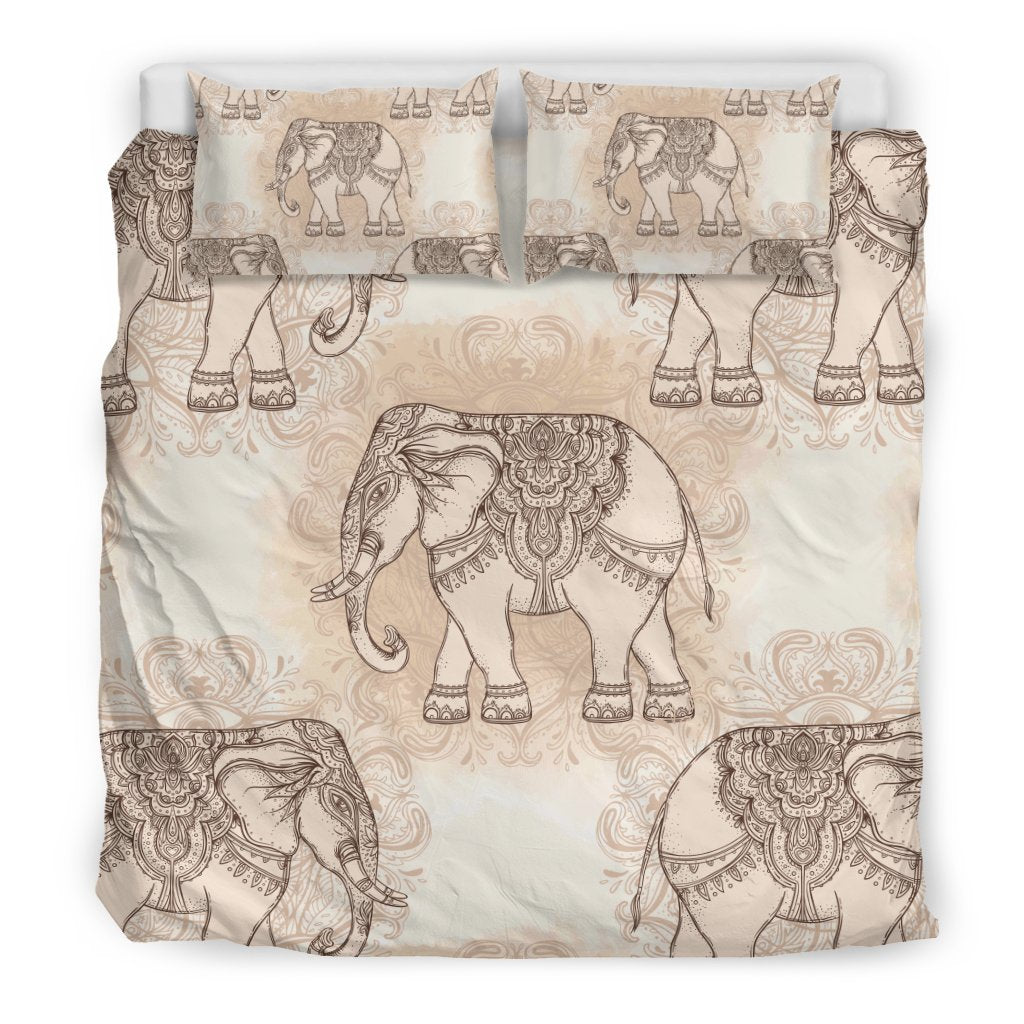 Indian Tribal Elephant Print Duvet Cover Bedding Set-grizzshop