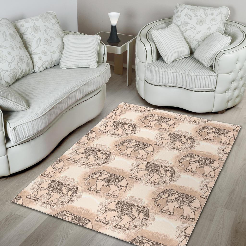 Indian Tribal Elephant Print Floor Mat-grizzshop