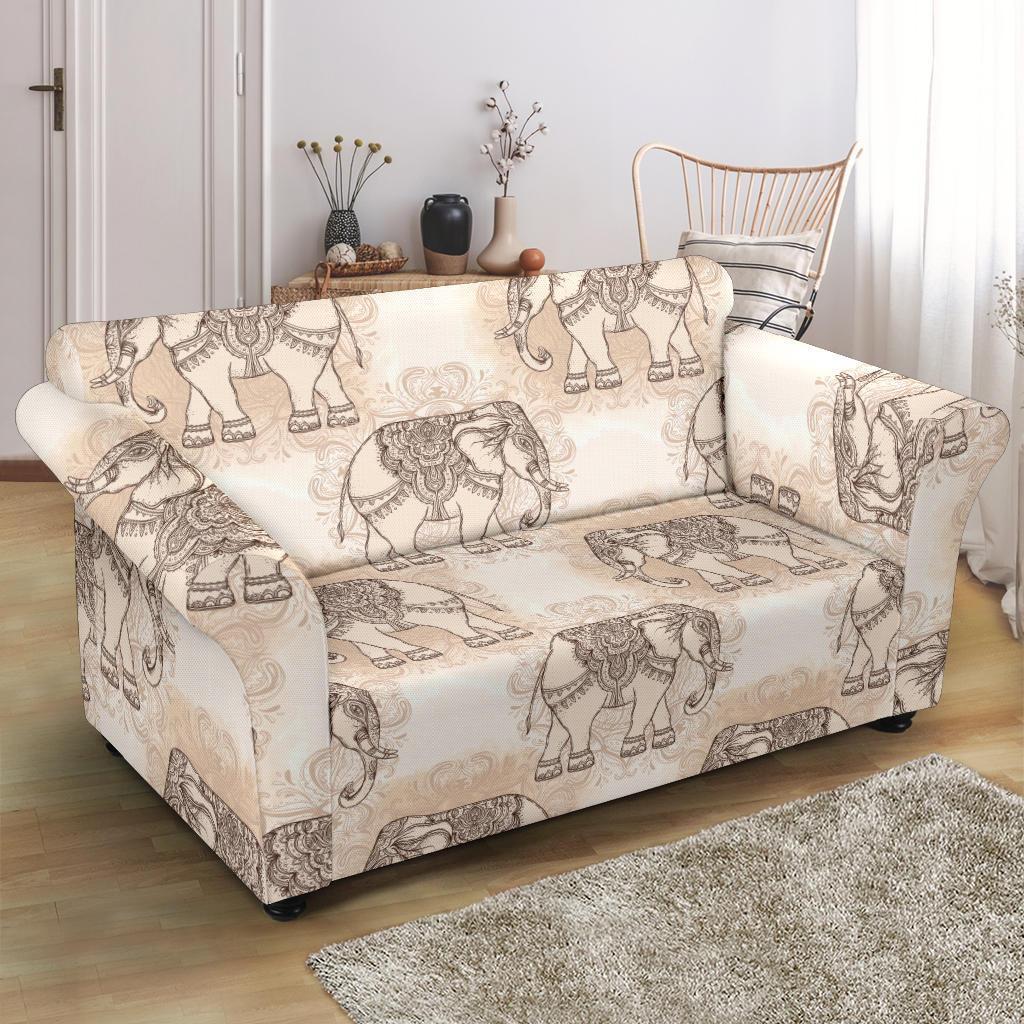 Indian Tribal Elephant Print Loveseat Cover-grizzshop