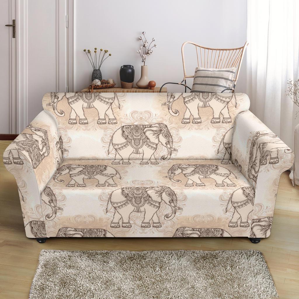 Indian Tribal Elephant Print Loveseat Cover-grizzshop