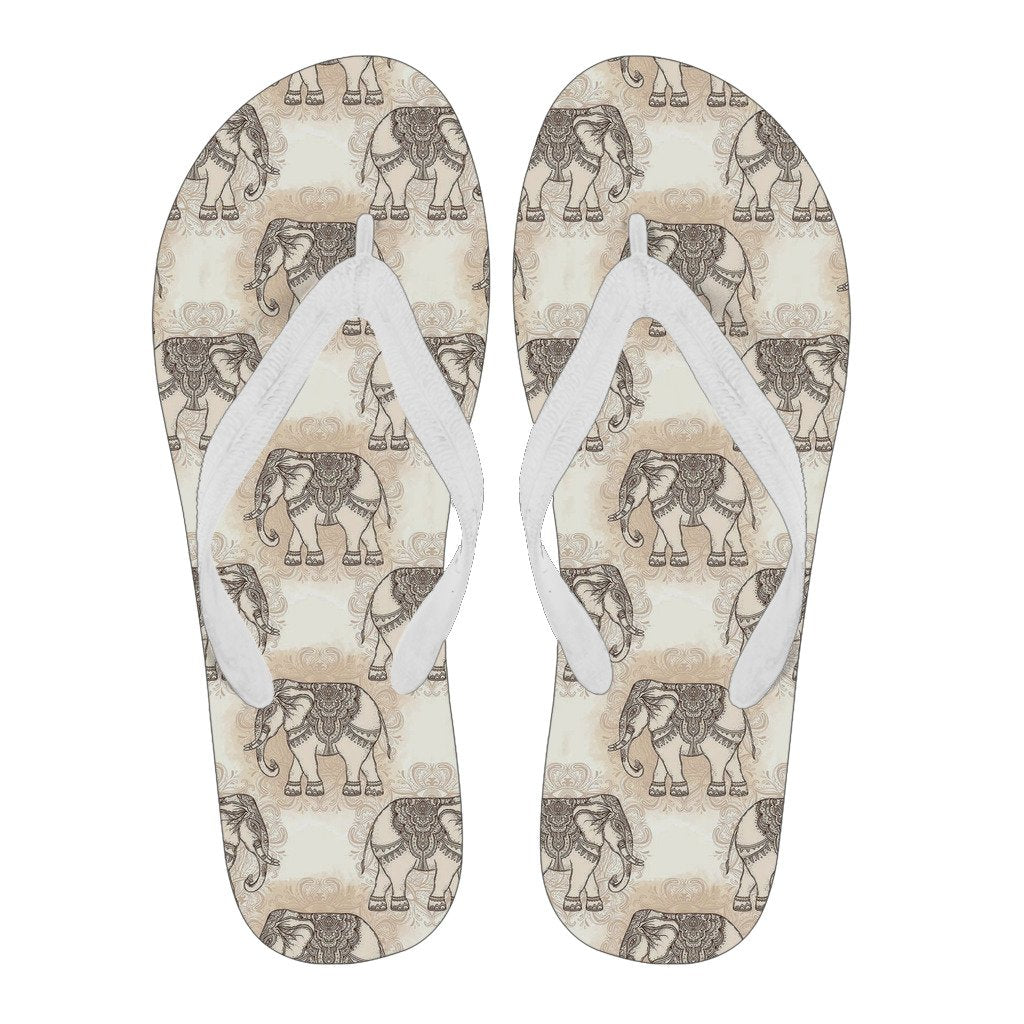 Indian Tribal Elephant Print Men & Women Flip Flops-grizzshop