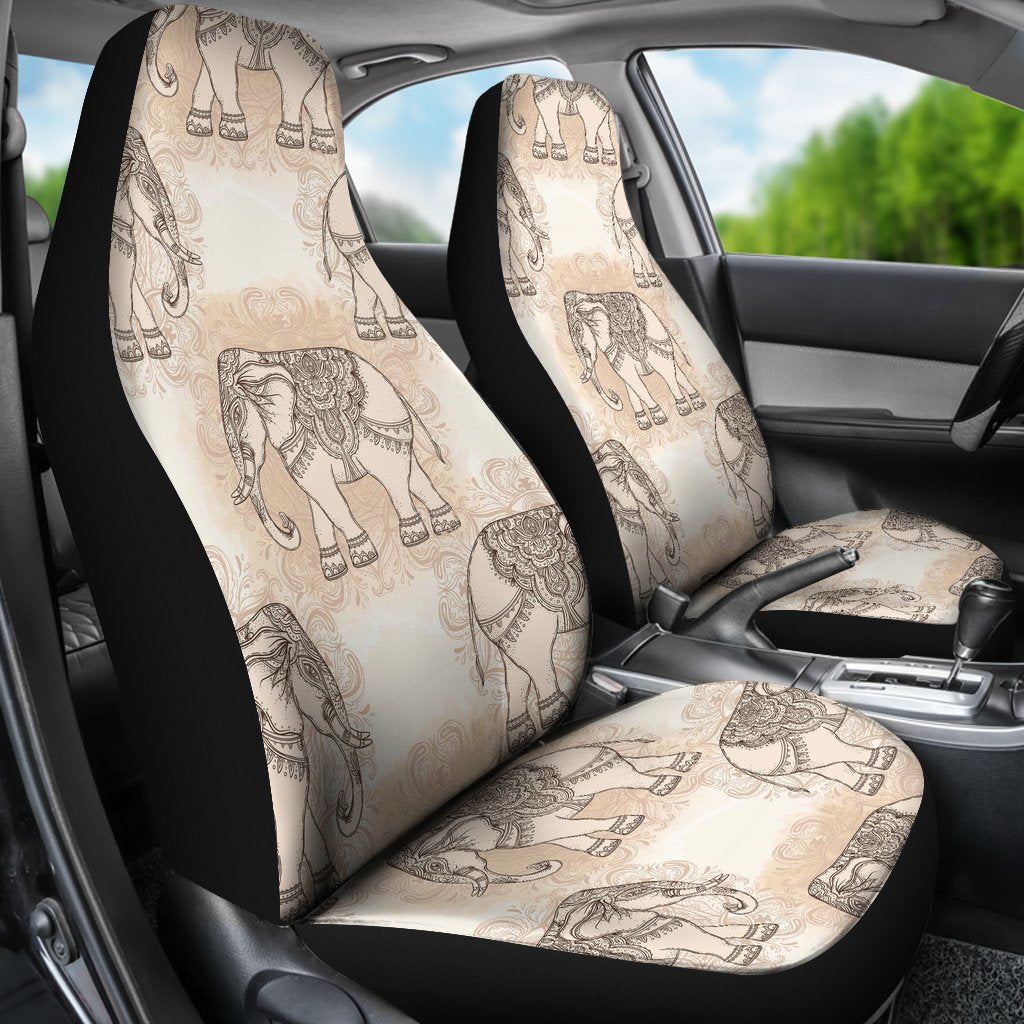 Indian Tribal Elephant Print Universal Fit Car Seat Cover-grizzshop