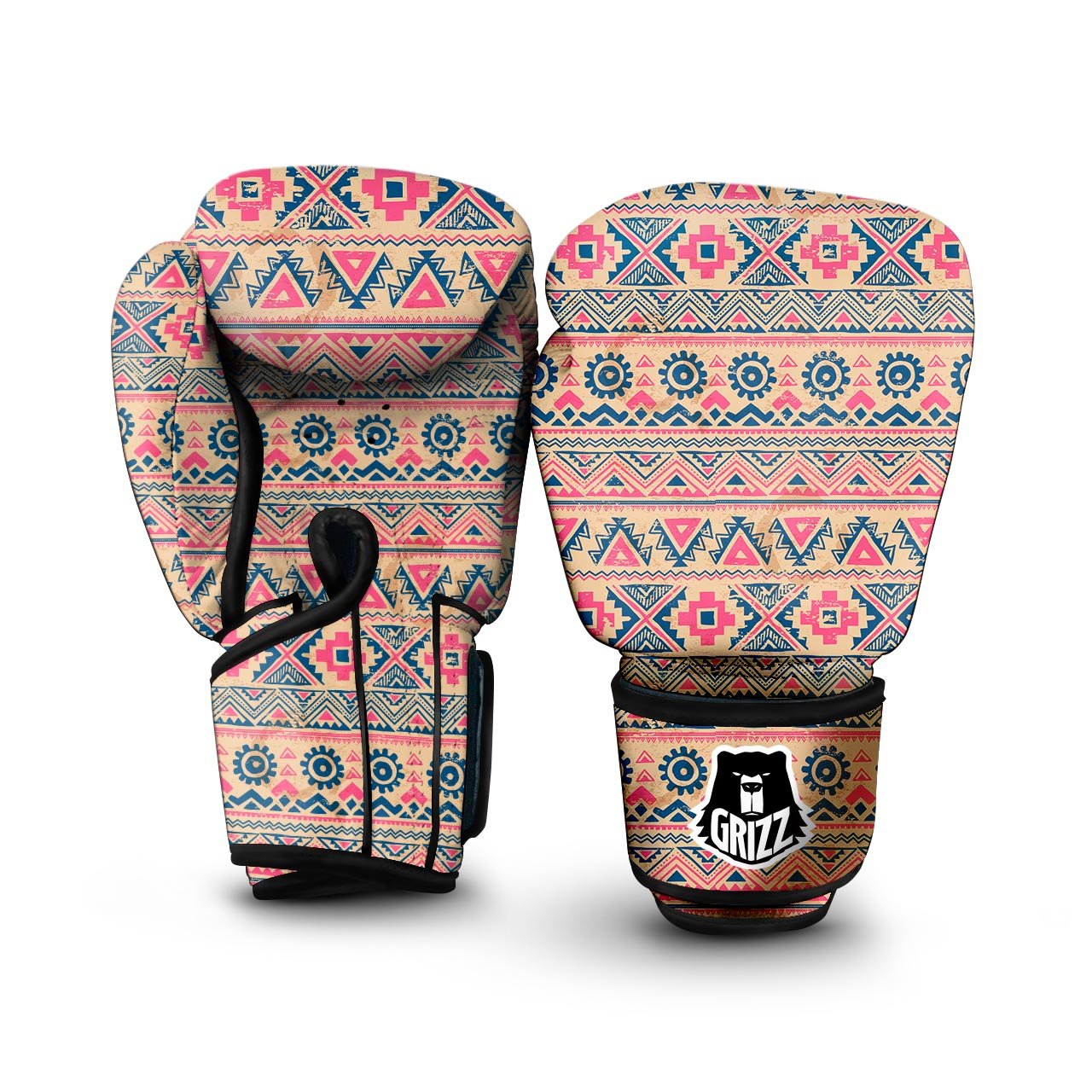 Indian Tribal Native Print Pattern Boxing Gloves-grizzshop