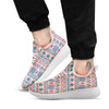 Indian Tribal Native Print Pattern White Athletic Shoes-grizzshop