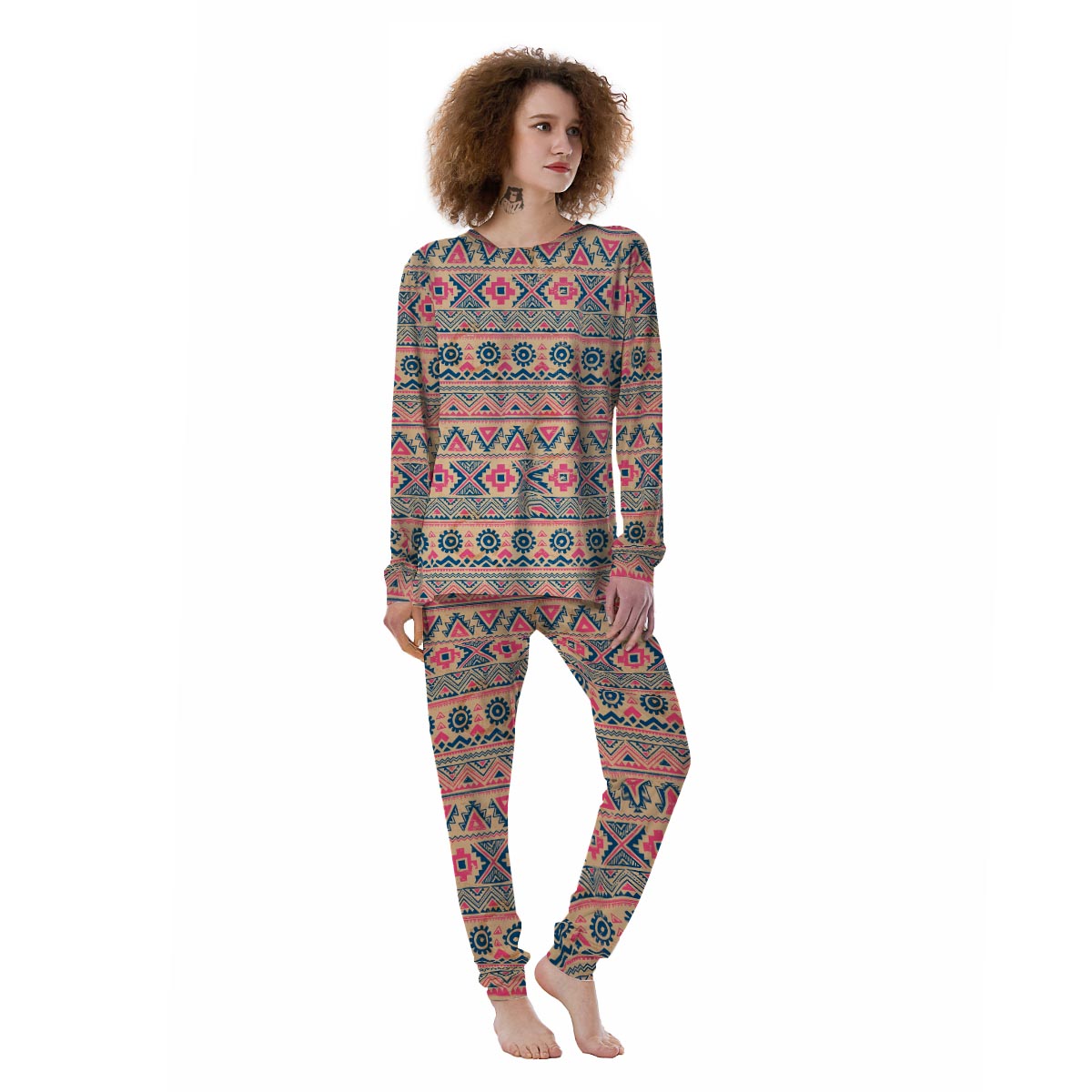 Indian Tribal Native Print Pattern Women's Pajamas-grizzshop