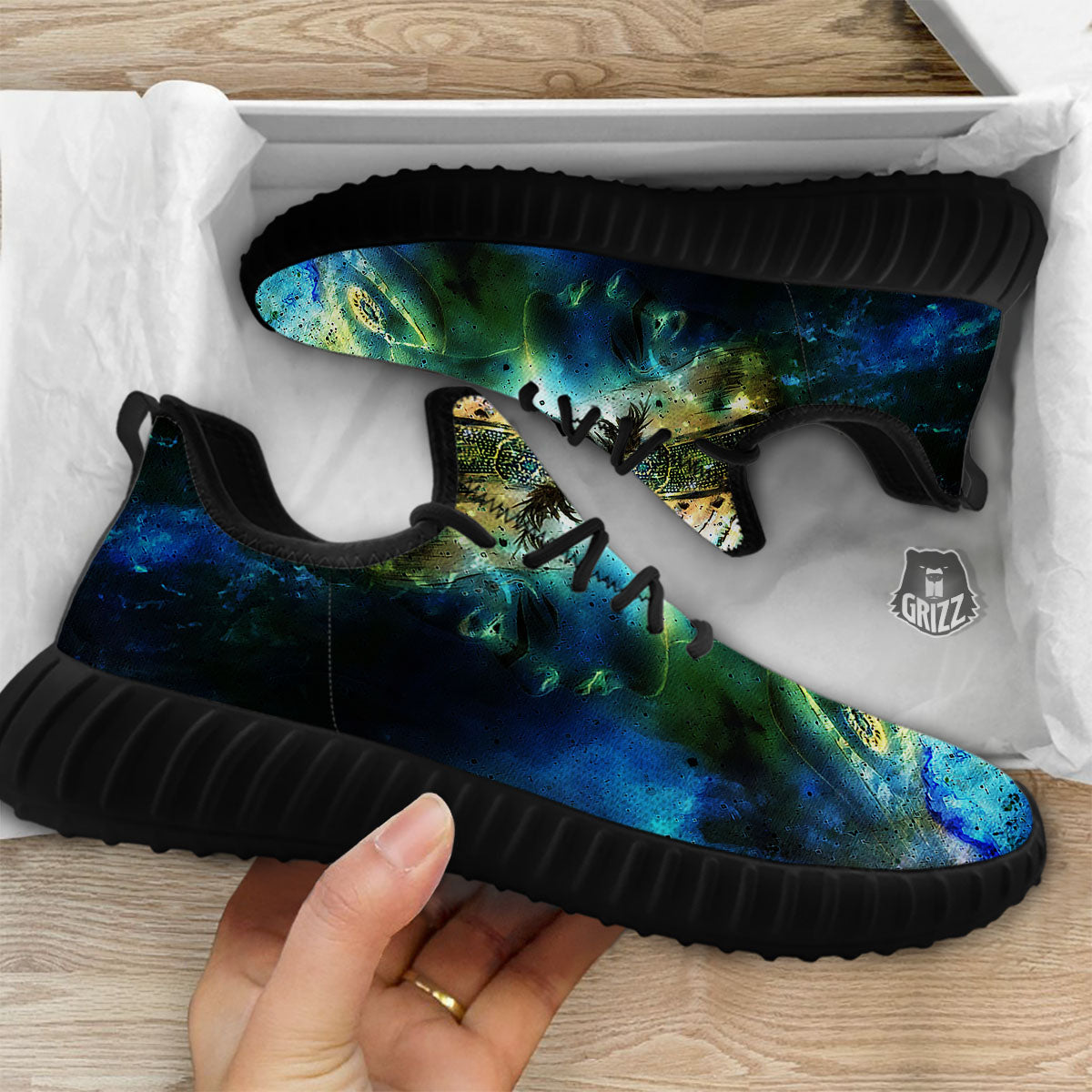 Indian Woman Galaxy Native Black Walking Shoes-grizzshop