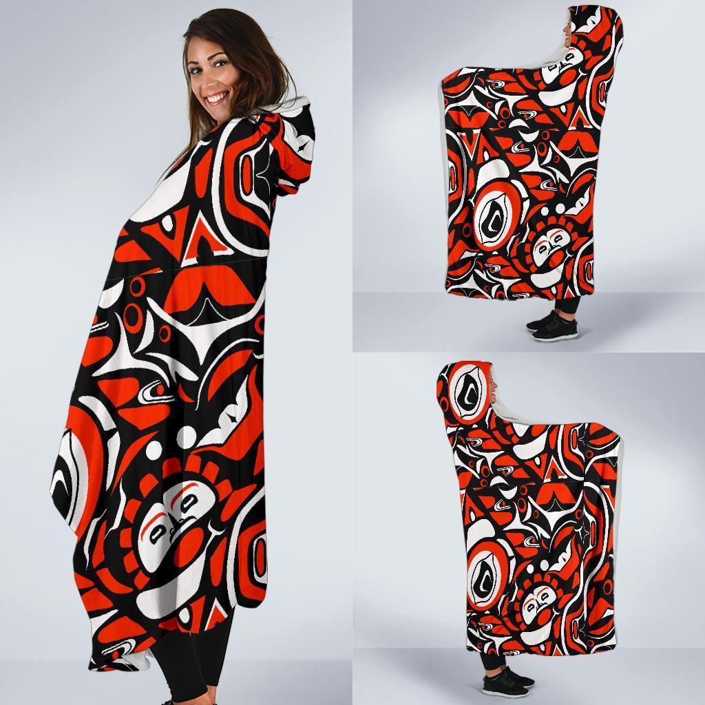 Indians Aztec Tribal Native Navajo American Print Hooded Blanket-grizzshop