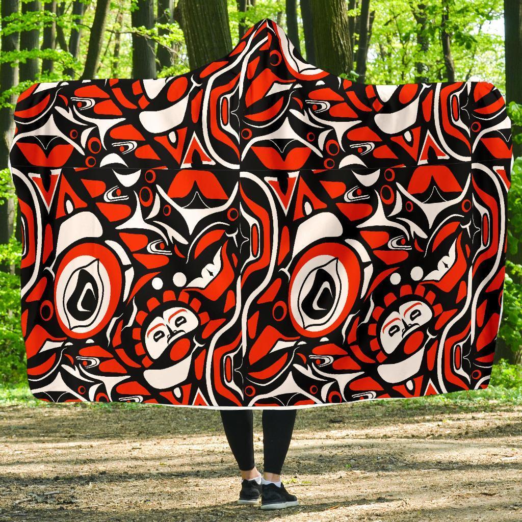 Indians Aztec Tribal Native Navajo American Print Hooded Blanket-grizzshop