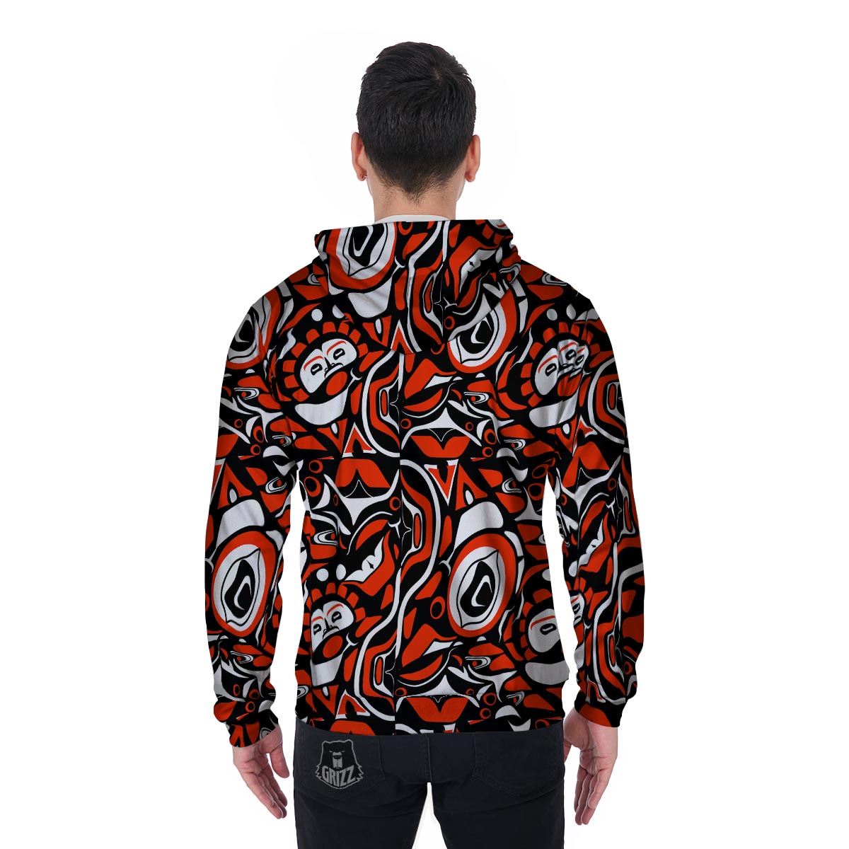 Indians Aztec Tribal Native Navajo American Print Men Zip Up Hoodie-grizzshop