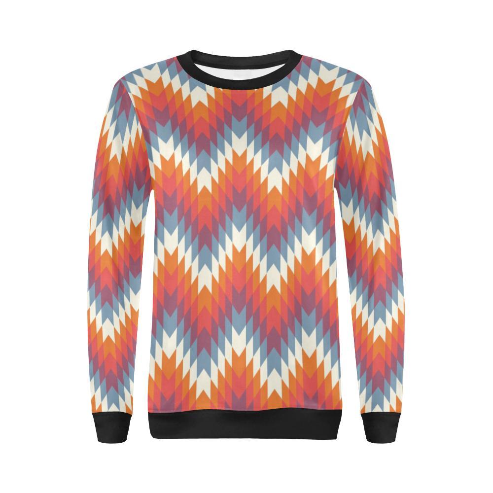 Indians Native American Navajo Aztec Tribal Print Women Crewneck Sweatshirt-grizzshop